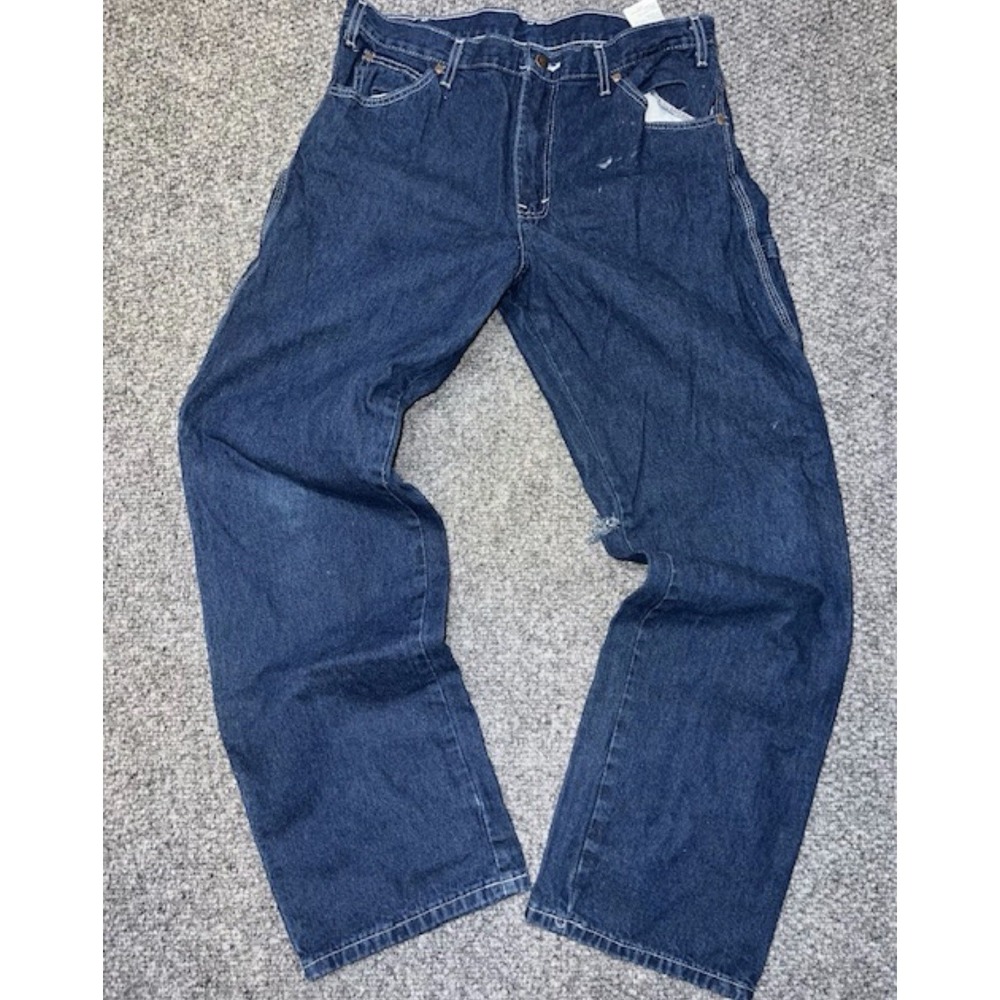 Dickies Men's Blue Cotton Work Pants 34x30 Utility Pockets Construction